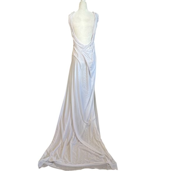 Di Petsa For Fwrd Gown in White X-Small New Womens Wetlook Bridal Maxi Dress - Picture 8 of 17